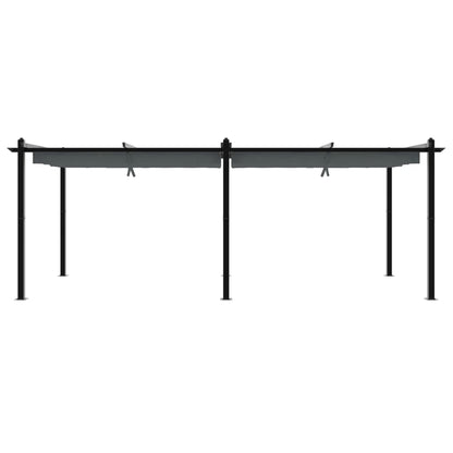 Gartenpavillon mit Ausziehbarem Dach Anthrazit 3x6 m Aluminium