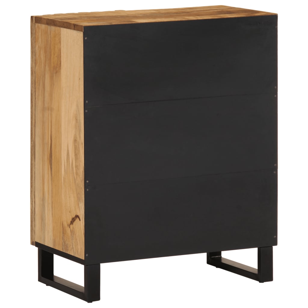 Sideboard 60x34x75 cm Raues Massives Mangoholz