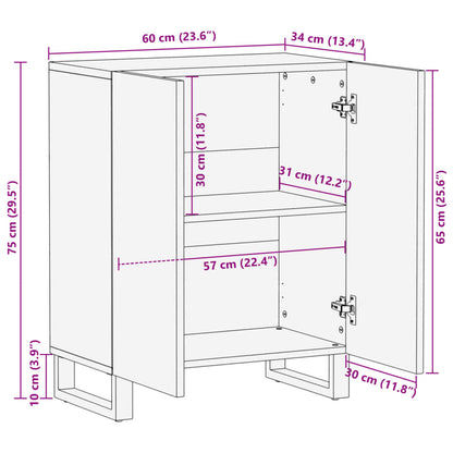 Sideboard Braun 60x34x75 cm Massivholz Mango