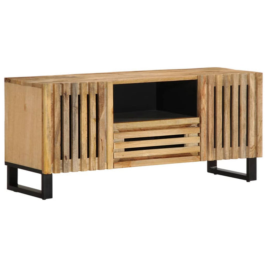 TV-Schrank 100x34x46 cm Raues Massives Mangoholz