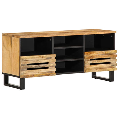 TV-Schrank 100x34x46 cm Raues Massives Mangoholz