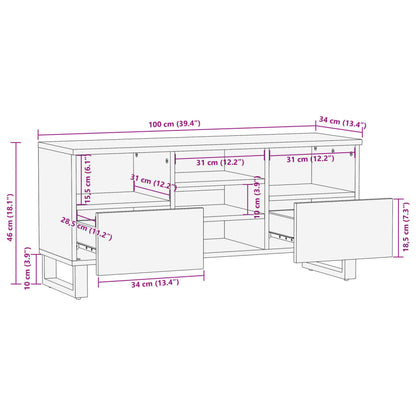 TV-Schrank 100x34x46 cm Massivholz Akazie