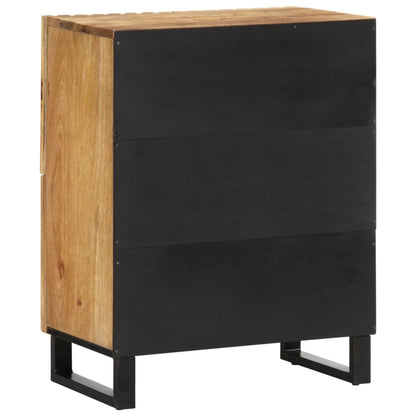 Sideboard 60x34x75 cm Raues Massives Mangoholz