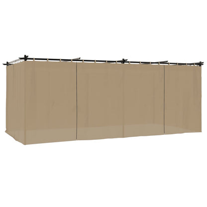 Pavillon mit Vorhängen Taupe 6x3 m Stahl