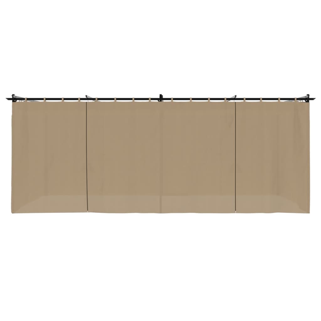 Pavillon mit Vorhängen Taupe 6x3 m Stahl