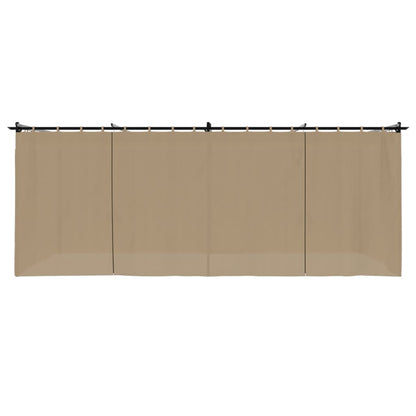 Pavillon mit Vorhängen Taupe 6x3 m Stahl