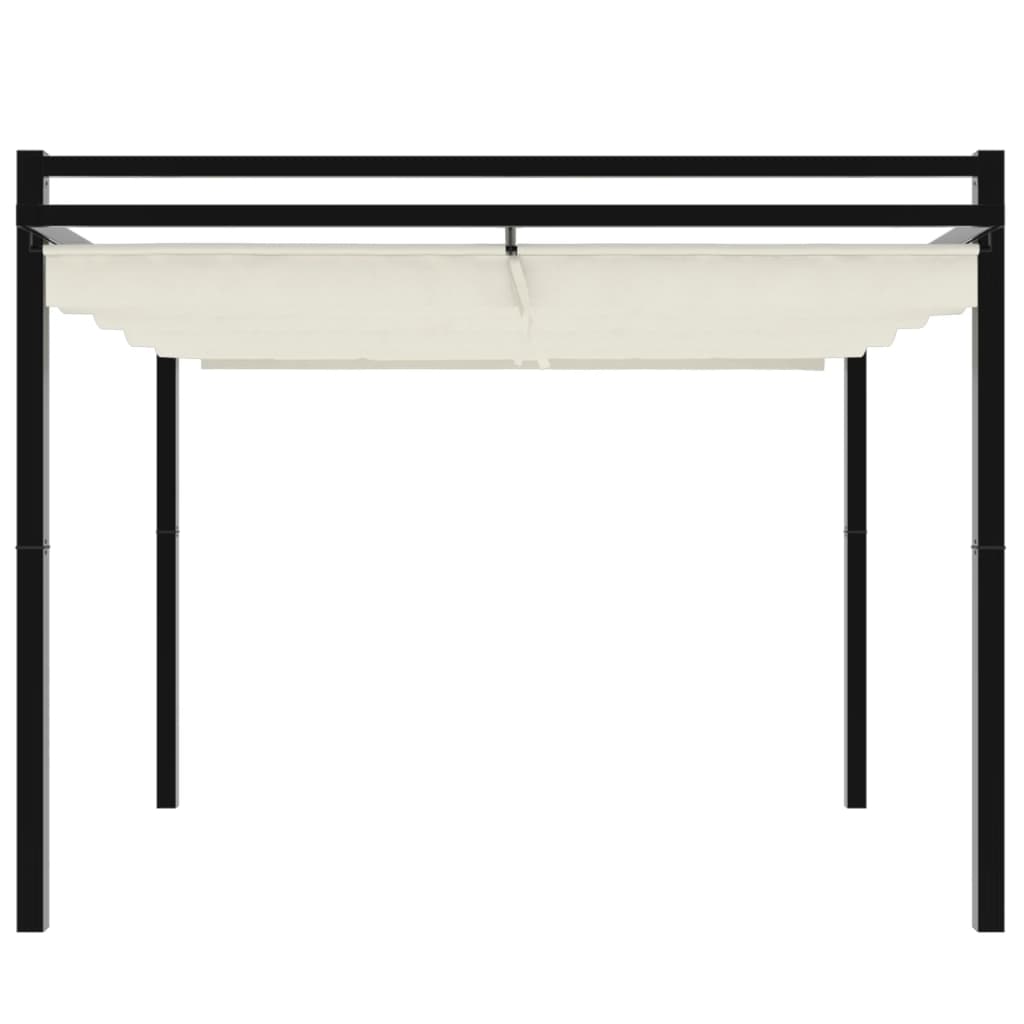 Gartenpavillon mit ausziehbarem Dach Creme 3x3 m Aluminium
