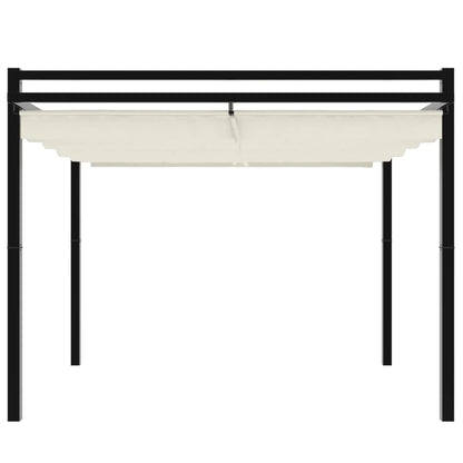 Gartenpavillon mit ausziehbarem Dach Creme 3x3 m Aluminium