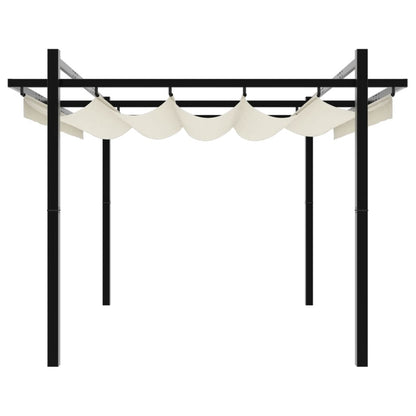 Gartenpavillon mit ausziehbarem Dach Creme 3x3 m Aluminium