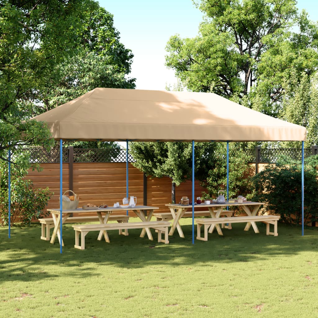 Partyzelt Faltbar Pop-Up Beige 580x292x315 cm