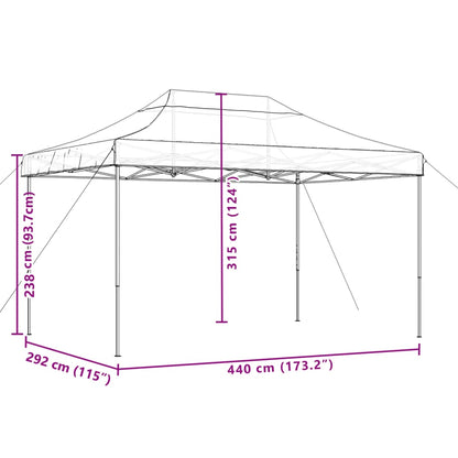 Partyzelt Faltbar Pop-Up Grün 440x292x315 cm