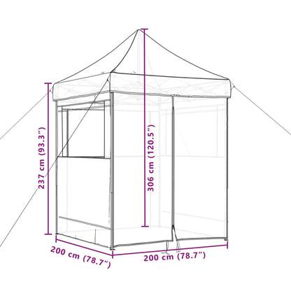 Partyzelt Faltbar Pop-Up mit 4 Seitenteilen Taupe