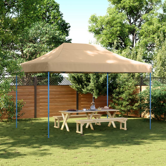 Partyzelt Faltbar Pop-Up Beige 410x279x315 cm