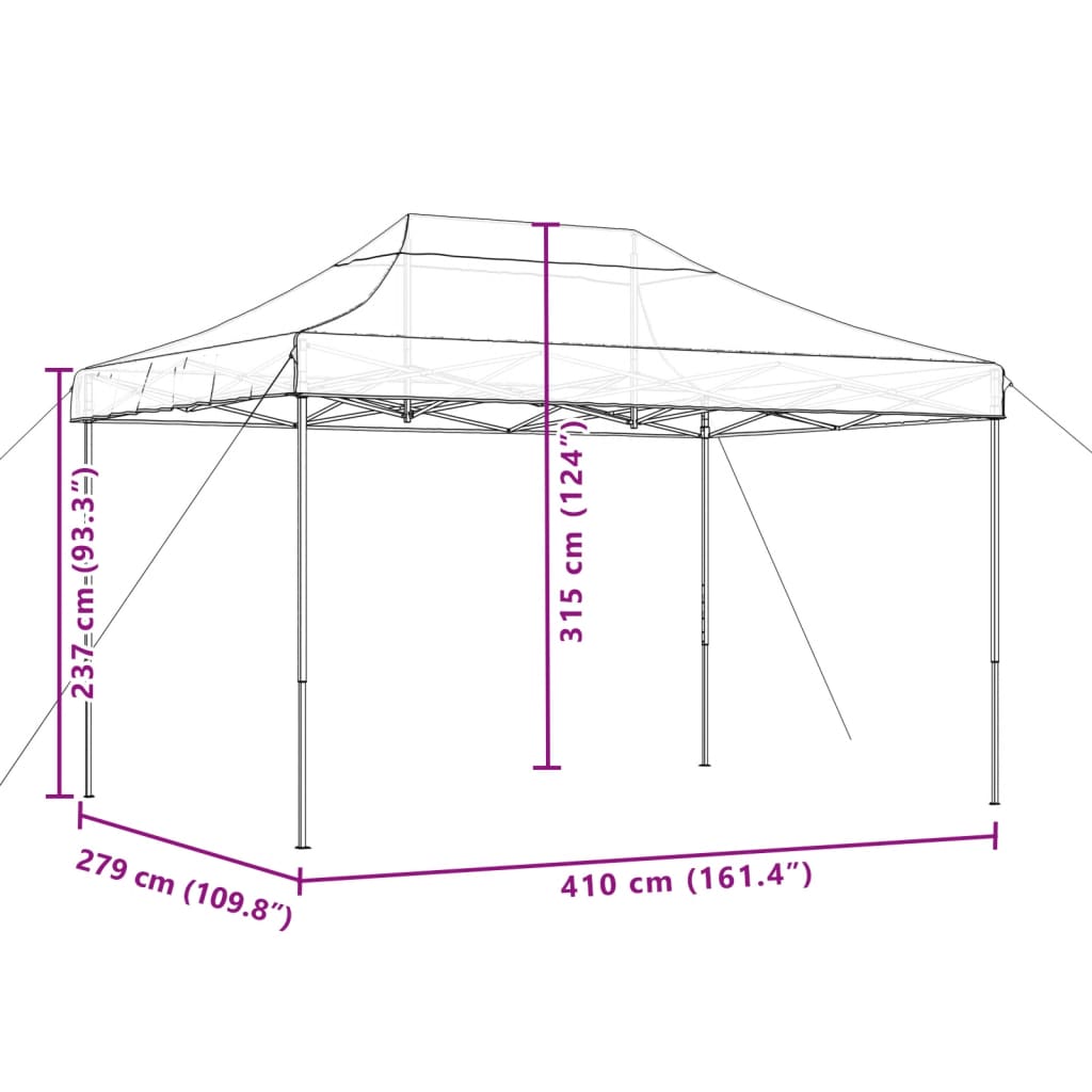 Partyzelt Faltbar Pop-Up Orange 410x279x315 cm