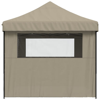 Partyzelt Faltbar Pop-Up mit 4 Seitenteilen Taupe