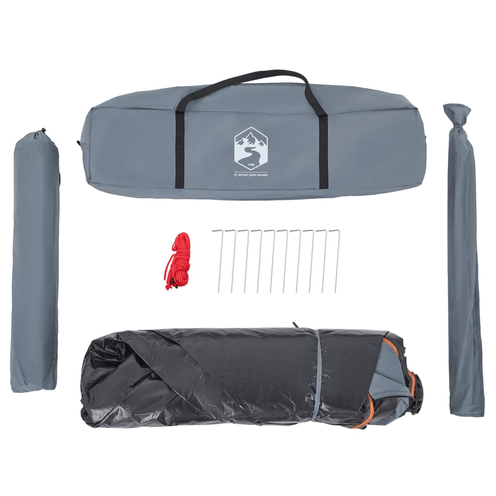 Kuppel-Campingzelt 4 Personen Grau und Orange Quick Release