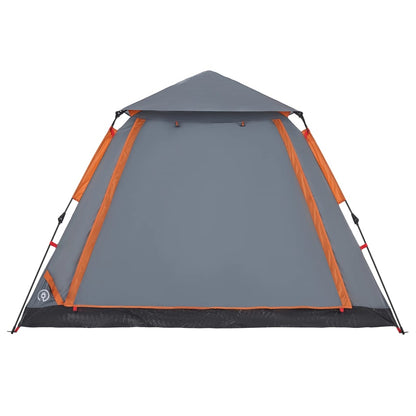 Kuppel-Campingzelt 5 Personen Grau und Orange Quick Release