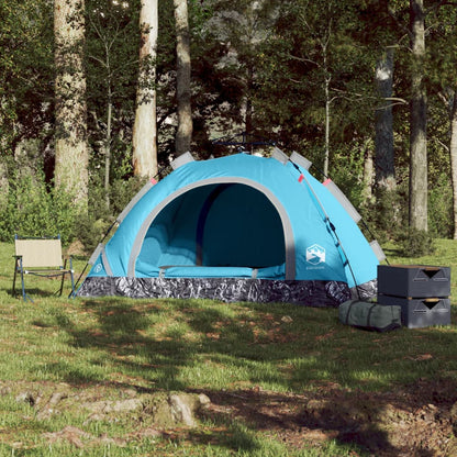 Campingzelt 3 Personen Blau Quick Release