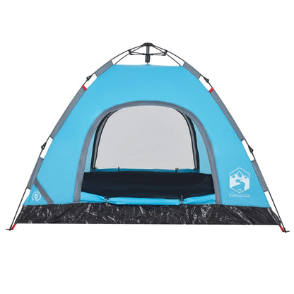 Campingzelt 3 Personen Blau Quick Release