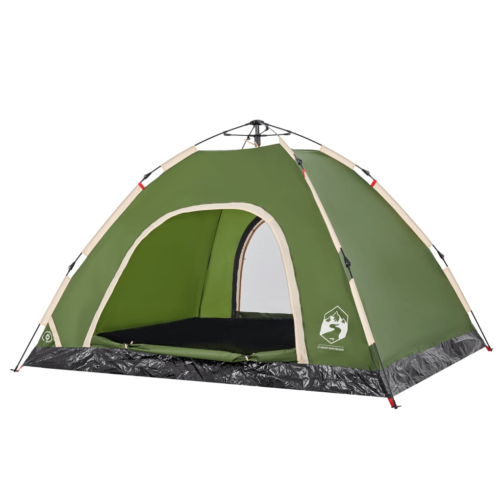 Campingzelt 4 Personen Grün Quick Release