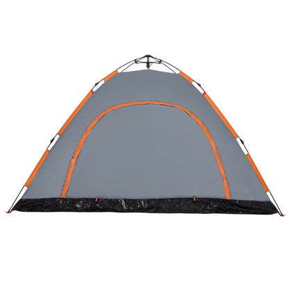 Campingzelt 5 Personen Grau und Orange Quick Release