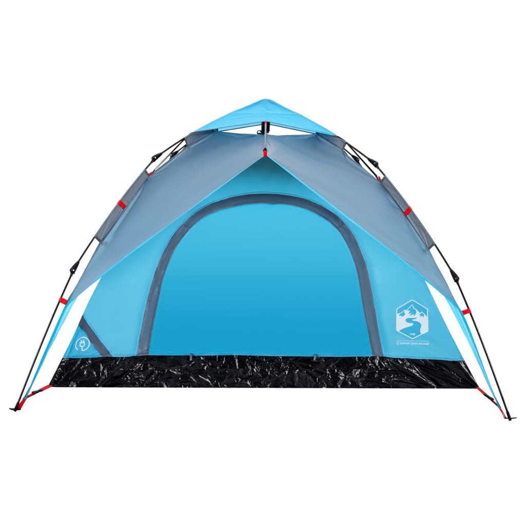 Kuppel-Campingzelt 3 Personen Blau Quick Release