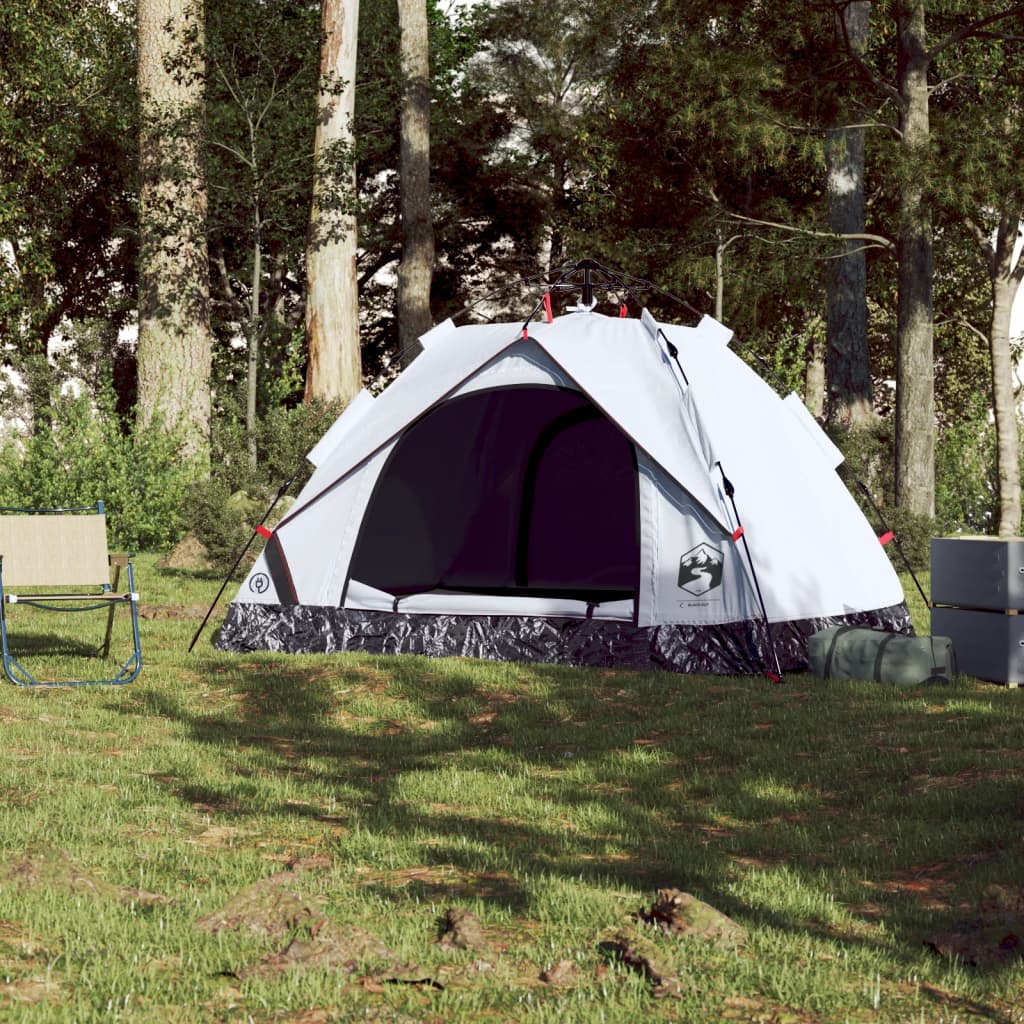 Kuppel-Campingzelt 2 Personen Weiß Verdunkelt Quick Release