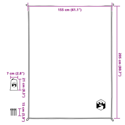 Picknickdecke mit Heringen Blau 205x155 cm