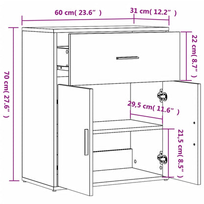 Sideboard Schwarz 60x31x70 cm Holzwerkstoff