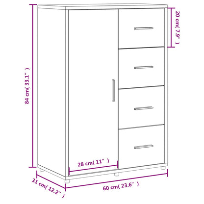 Sideboard Sonoma-Eiche 60x31x84 cm Holzwerkstoff