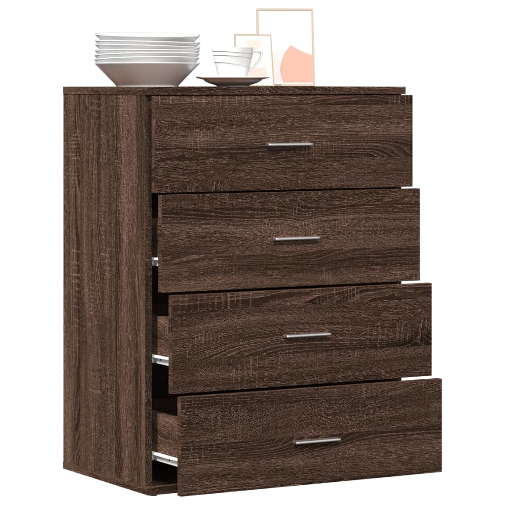 Sideboard Braun Eichen-Optik 60x39x80 cm Holzwerkstoff