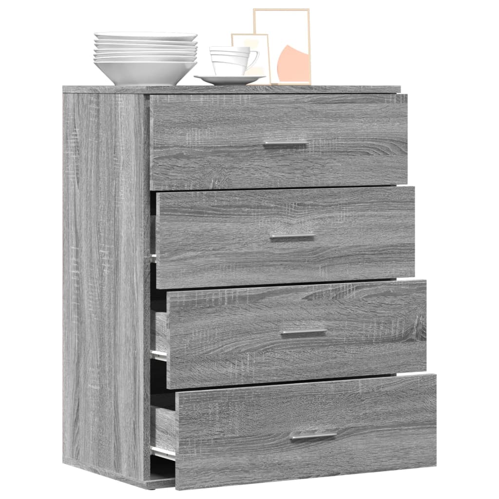 Sideboard Grau Sonoma 60x39x80 cm Holzwerkstoff