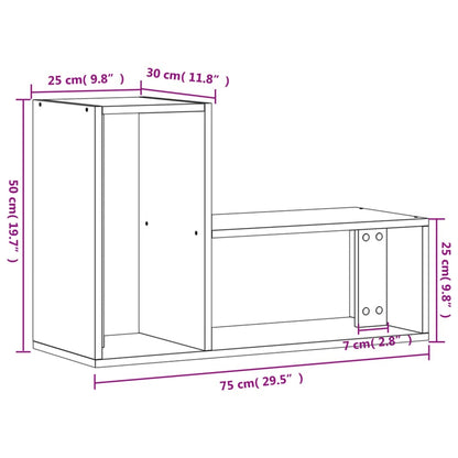 TV-Schränke 2 Stk. Grau Sonoma 75x30x50 cm Holzwerkstoff