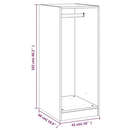 Kleiderschrank Schwarz 48x41x102 cm Holzwerkstoff