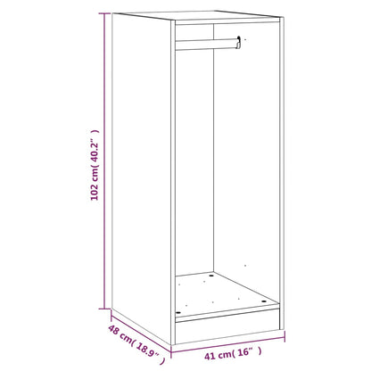 Kleiderschrank Betongrau 48x41x102 cm Holzwerkstoff