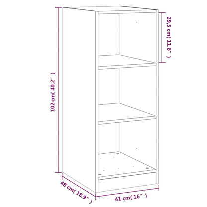 Kleiderschrank Betongrau 48x41x102 cm Holzwerkstoff