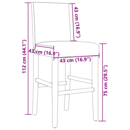 Barstühle 2 Stk. Massivholz Gummibaum und Kunstleder