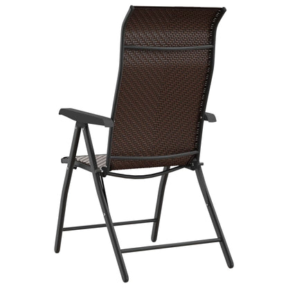 Gartenstühle 2 Stk. Klappbar Braun Poly Rattan