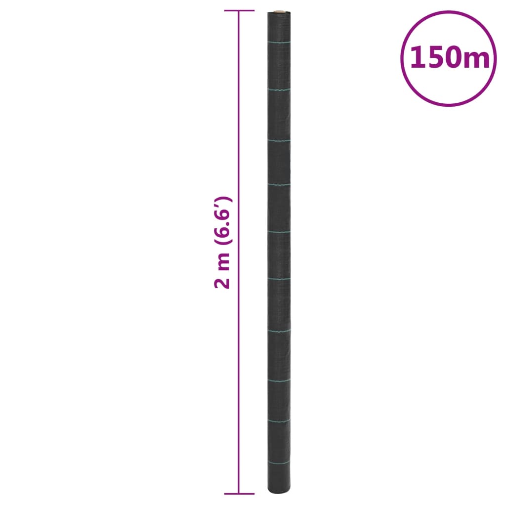 Unkrautvlies Schwarz 2x150 m PP