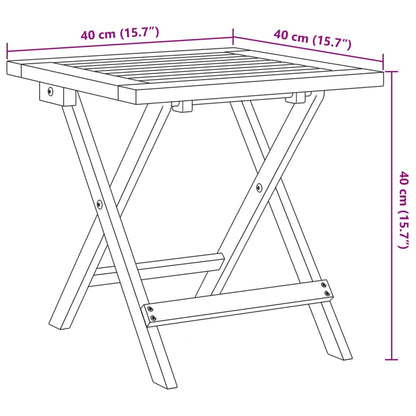 Gartenstühle 2 Stk. Klappbar mit Tisch Rot Massivholz