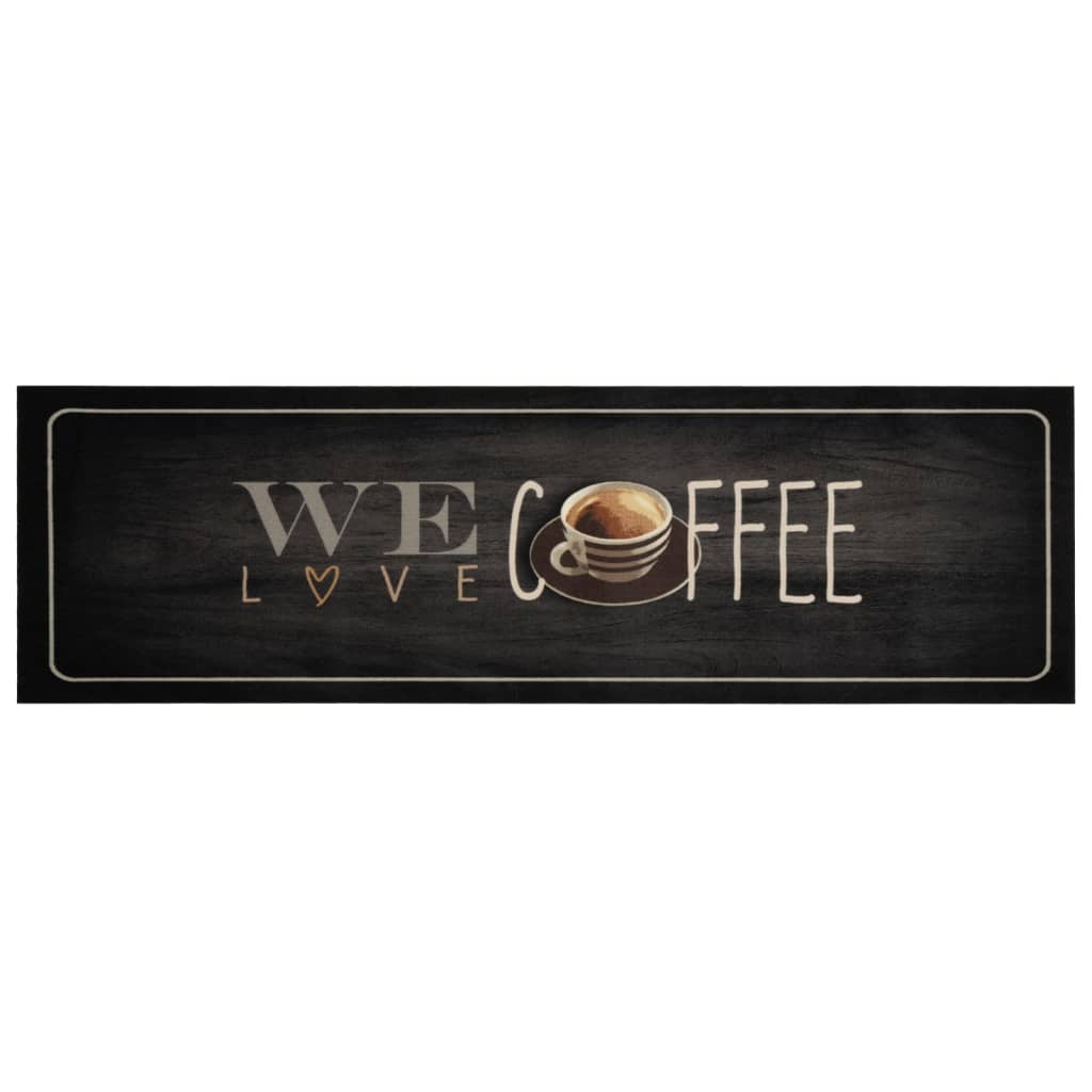 Küchenteppich Waschbar Kaffee 45x150 cm Samt