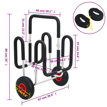 SUP Trolley für 2 Surfbretter 90 kg Aluminium