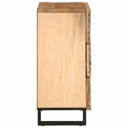 Sideboard 2 Stk. 60x34x75 cm Raues Massivholz Mango