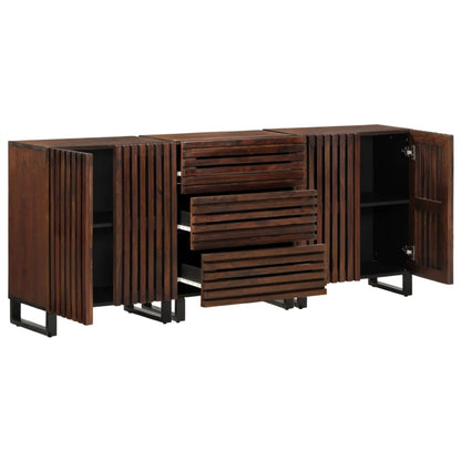 Sideboard 3 Stk. 60x34x75 cm Massivholz Mango