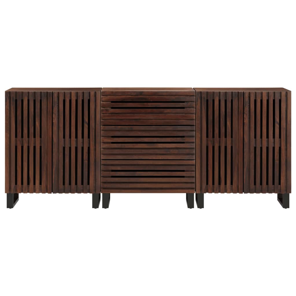 Sideboard 3 Stk. 60x34x75 cm Massivholz Mango