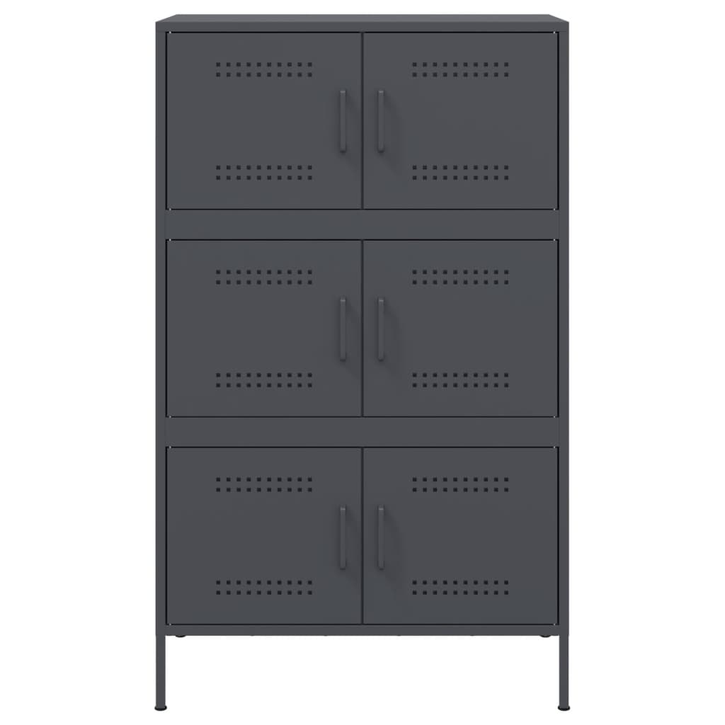 Highboard Anthrazit 68x39x113 cm Stahl