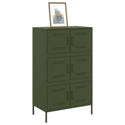 Highboard Olivgrün 68x39x113 cm Stahl