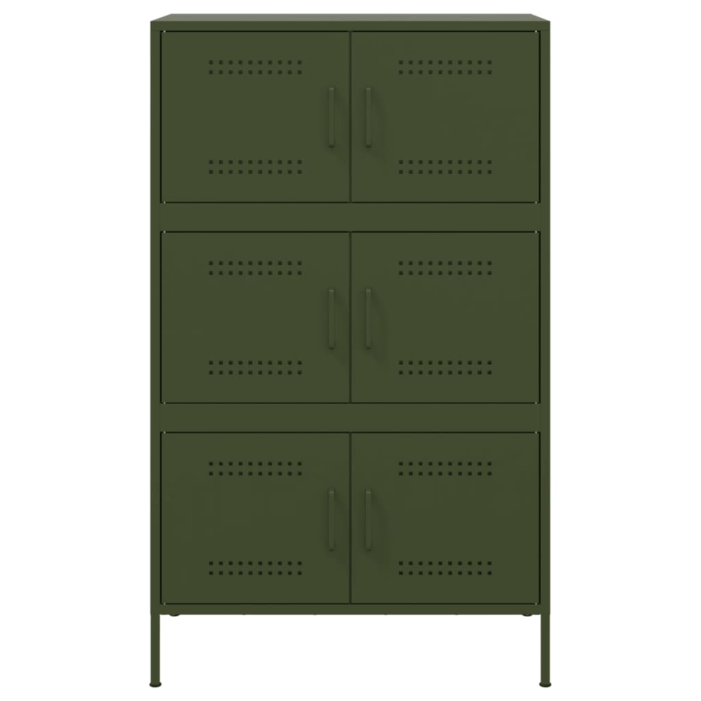 Highboard Olivgrün 68x39x113 cm Stahl