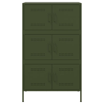 Highboard Olivgrün 68x39x113 cm Stahl