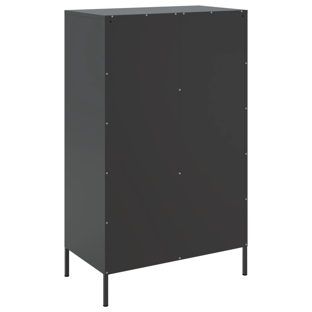 Highboard Schwarz 68x39x113 cm Stahl